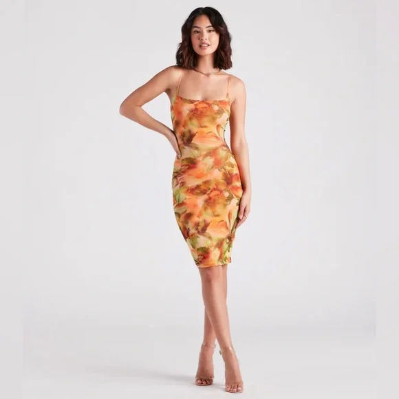 knee length dresses for ladies Simply Stunning Cowl Neck Midi Dress main image 0